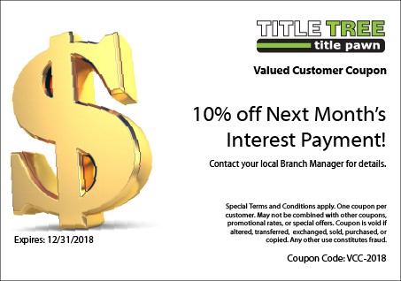 Title Tree Valued Customer Coupon - 2018